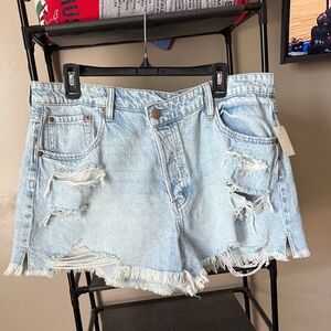 Aeropostale Light Blue Distressed Denim Shorts